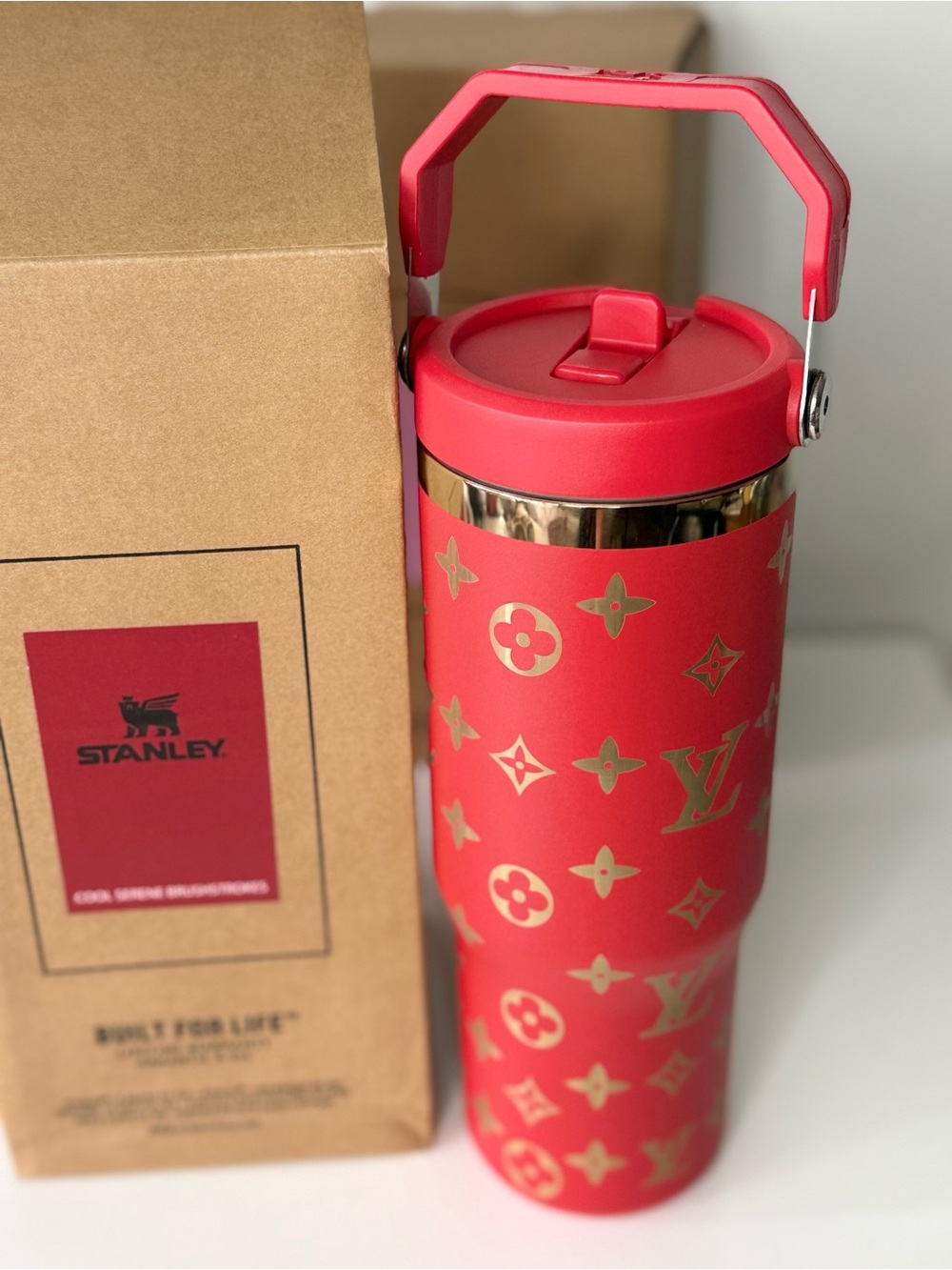 New! Stanley x Red Tumbler with Gold Monogram 30 oz - Picture 7 of 7